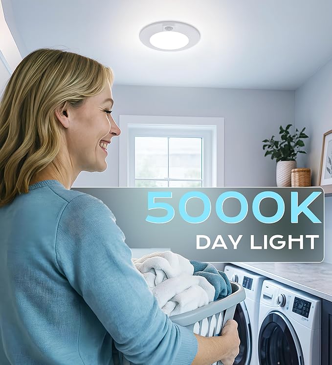 CLOUDY BAY Motion Sensor Ceiling Light Indoor, 120V CRI90 10W 5000K Bright Day - Image 3