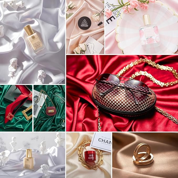 Product Photography Backdrops：6PCS Luxury Silk Texture Photo Props- Jewelry - Image 3