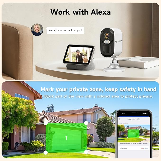 2K Security Camera Wireless Outdoor, Solar Powered WiFi Cameras - Image 9