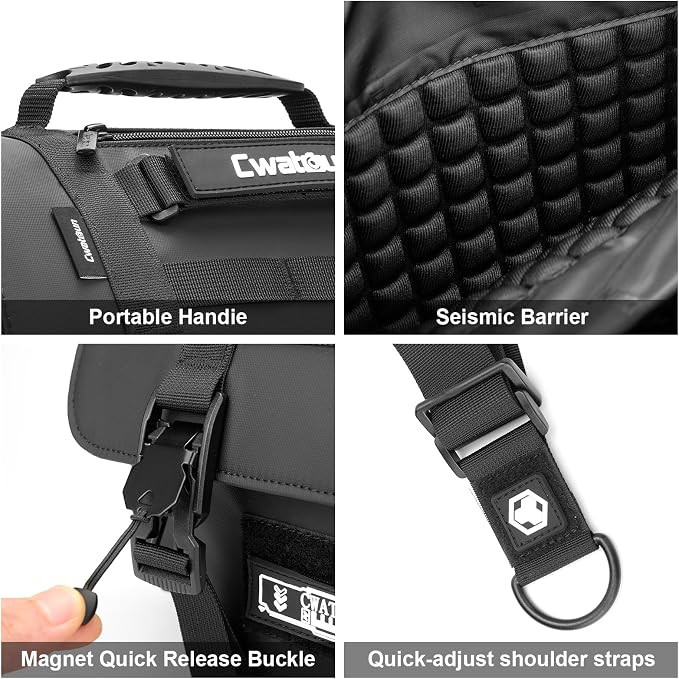 Cwatcun Camera Sling Bag, Waterproof Multifunction Photography Tactica Camera - Image 6