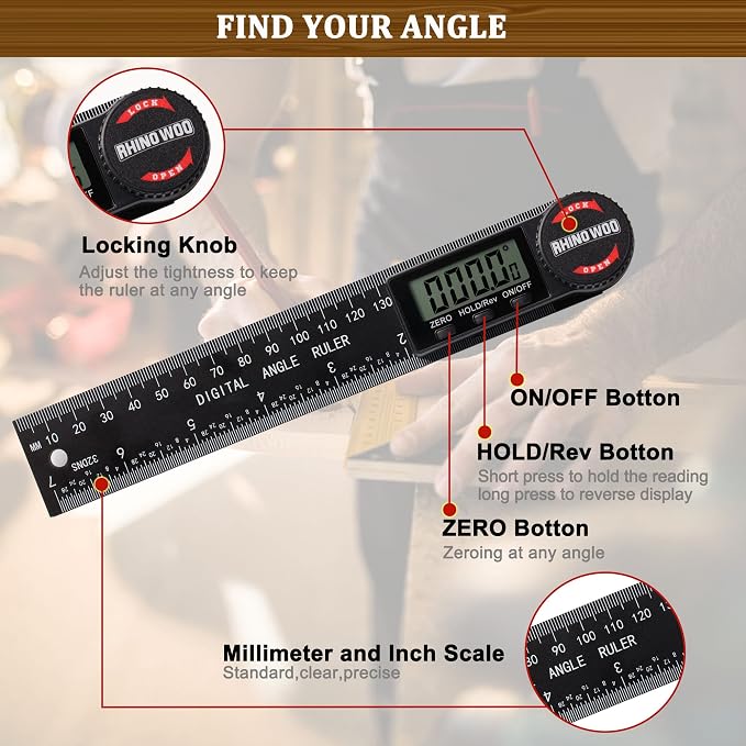 Digital Angle Finder Protractor, Angle Measuring Tool - Image 2