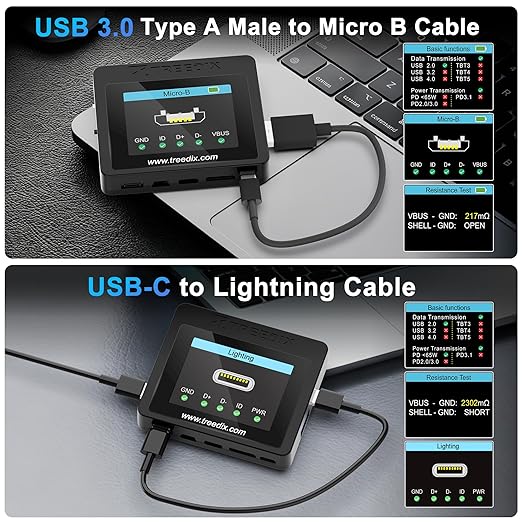 Treedix USB Cable Tester with 2.4" Color Screen - Image 5