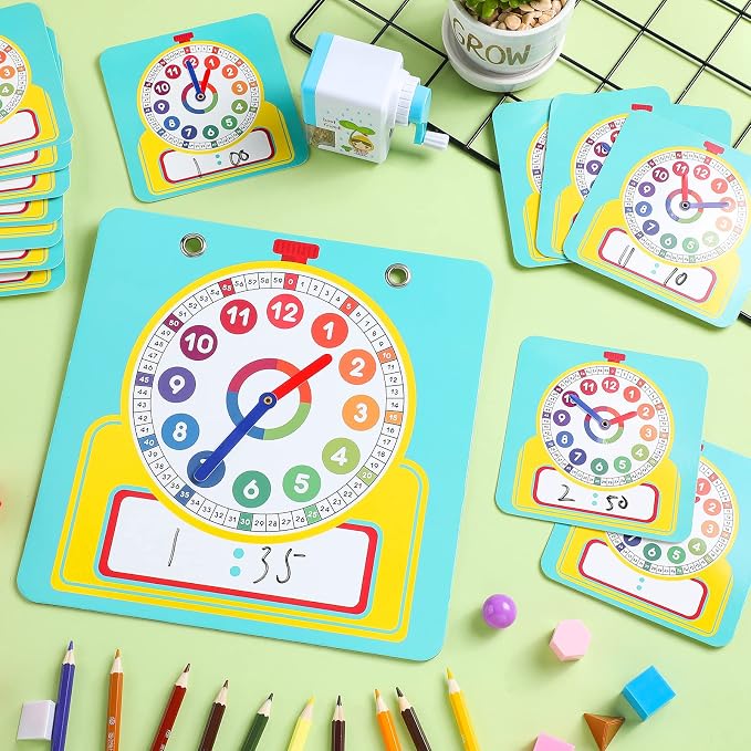 Junkin 25 Pcs Teaching Clock Kit, Learning Clocks - Image 4