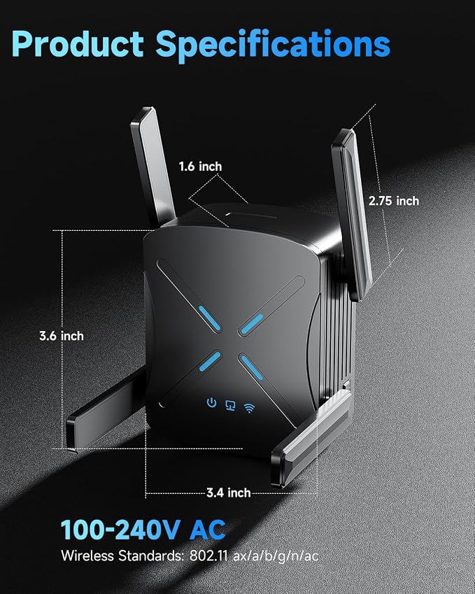 2026 WiFi Extender, New Gen Wi-Fi 6 Signal Booster Range up to 18, 888 sq.ft - Image 7