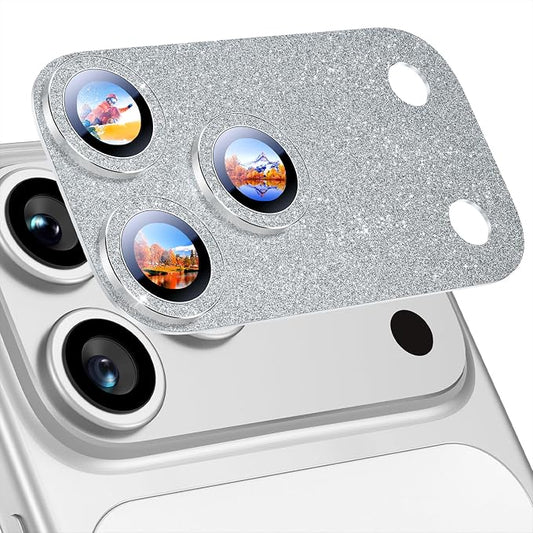 Uyiton for iPhone 17-Pro Camera-Lens Protector: Bling Metal Tempered Glass Rear by Uyiton