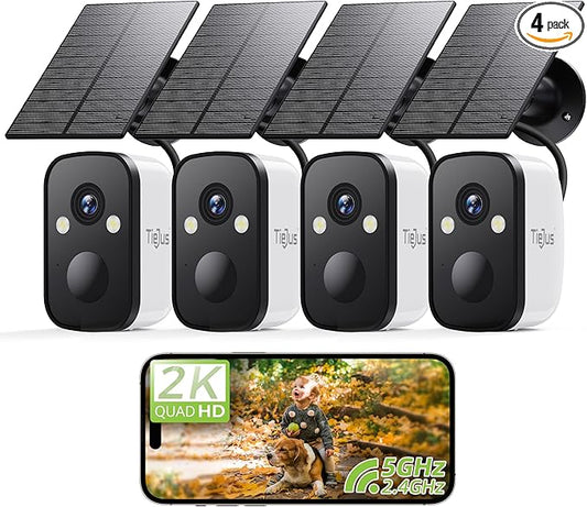 2K 5G Security Cameras Wireless Outdoor, PIR Detection, IP66/Alexa/2 Way Talk by Tiejus