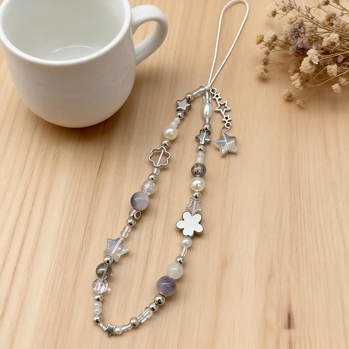 2 Pcs Phone Charm Strap Hand for iPhone Wrist Strap Camera Lanyard Pearl Beaded - Image 6