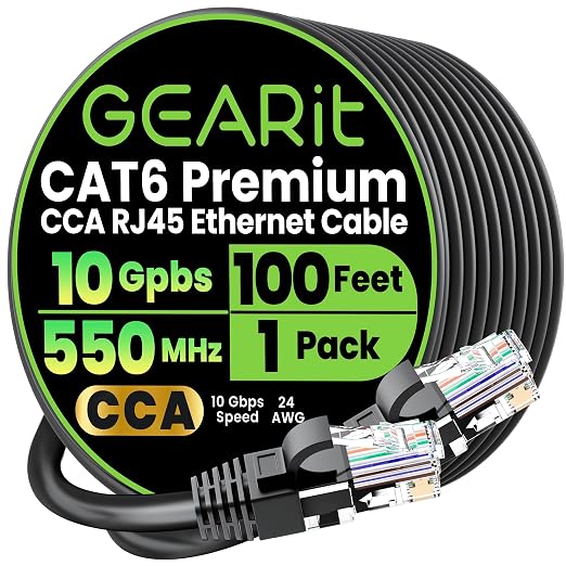 GEARit Cat 6 Ethernet Cable CCA LAN Network Cord, Network Cable by GEARit