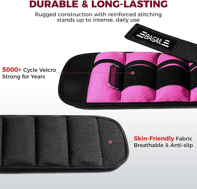 BAGAIL Ankle Wrist Weights for Women & Men, One Pair of 1/2/4/6/8/10 LBS - Image 5
