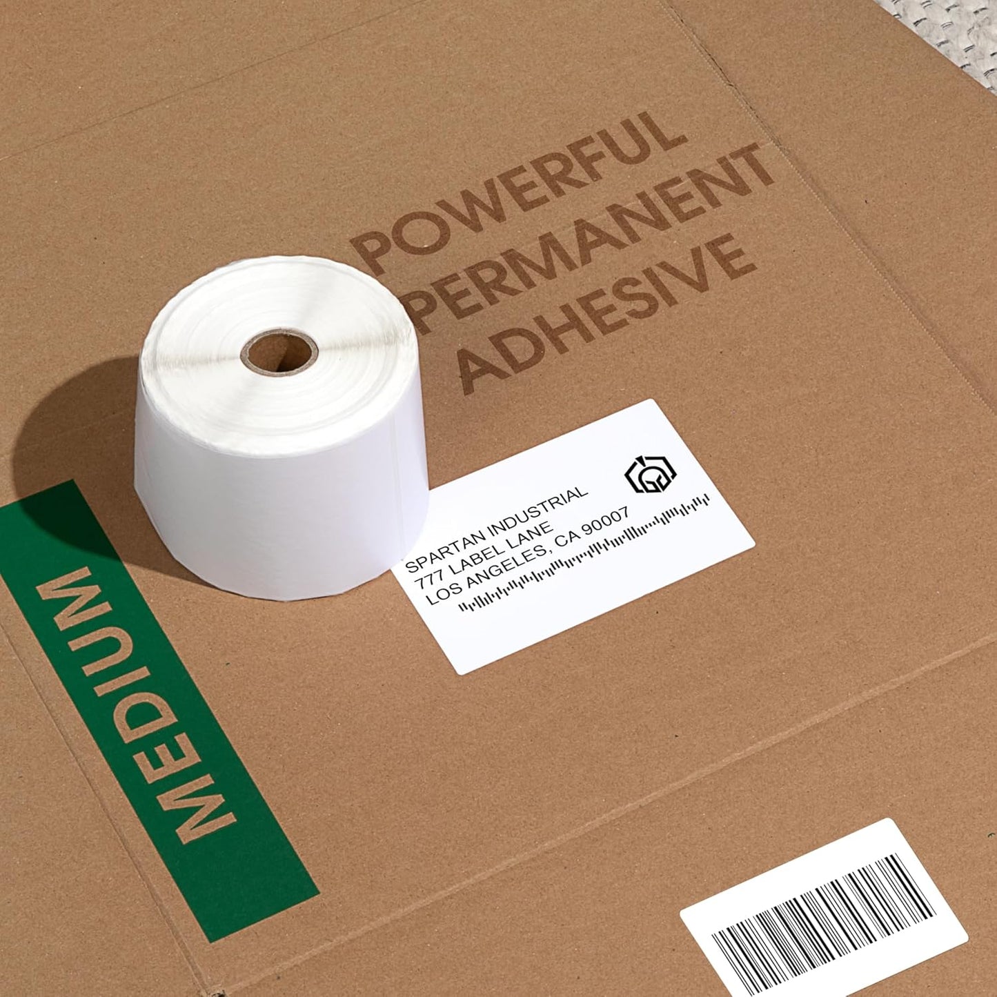 Spartan Industrial - 3" X 1” Direct Thermal Labels, Perforated FBA Barcode Address Labels, Compatible with Rollo & Zebra Desktop Printers - 10 Rolls, 1300/Roll
