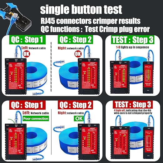 NOYAFA Network Cable Tester for RJ45 RJ11 RJ12 /Cat5 Cat5e Cat6 Cat6a Cat7 - Image 3