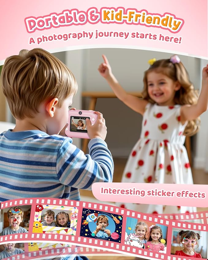 Instant Camera, Front Rear Dual Selfie Kids Camera - Image 9