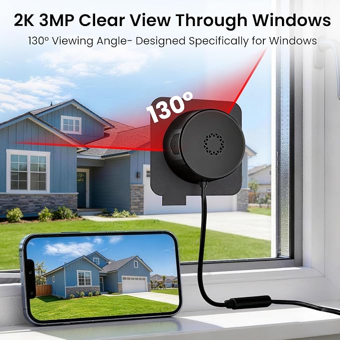 2K 3MP Window Camera, 5GHz & 2.4GHz WiFi Dome Cameras - Image 3