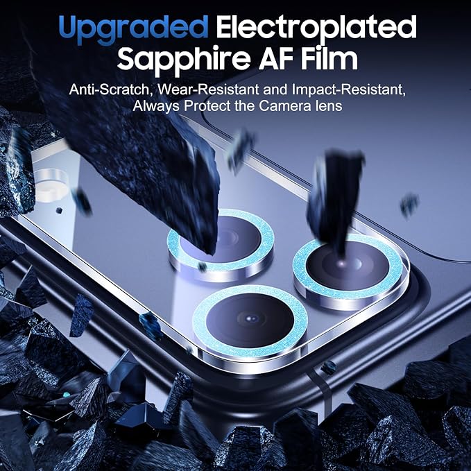 UniqueMe Compatible for 3 Pack iPhone 17 Pro Max Camera Lens Protector - Image 3
