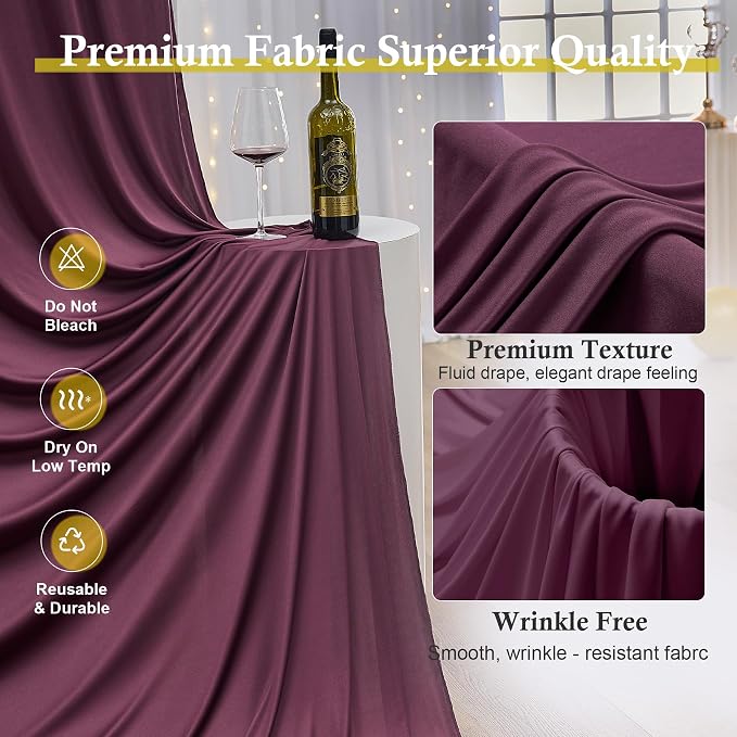 50ft x 12ft Burgundy Backdrop Curtains - Image 2