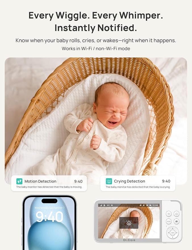 Dr.Care VistaView 5” Smart WiFi Baby Monitor - Image 3