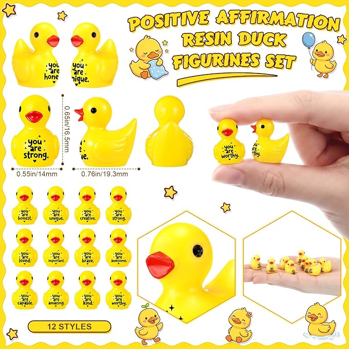 Skylety 36 Pcs Back to School Mini Resin Ducks - Image 2