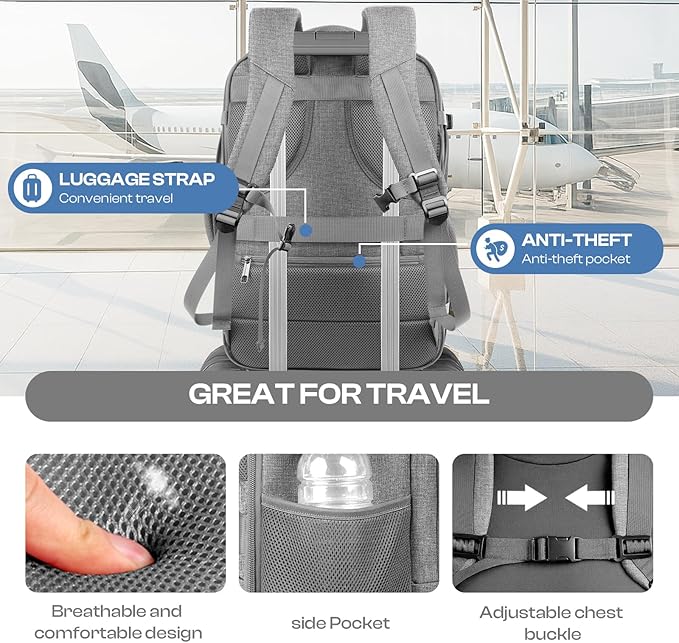 Travel Laptop Backpack for Men, 60L Extra Large TSA Approved Business Computer - Image 7