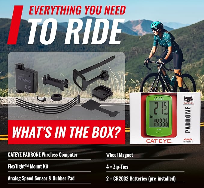 CATEYE Padrone Wireless Bike Computer – Oversized Display Cyclocomputer - Image 9
