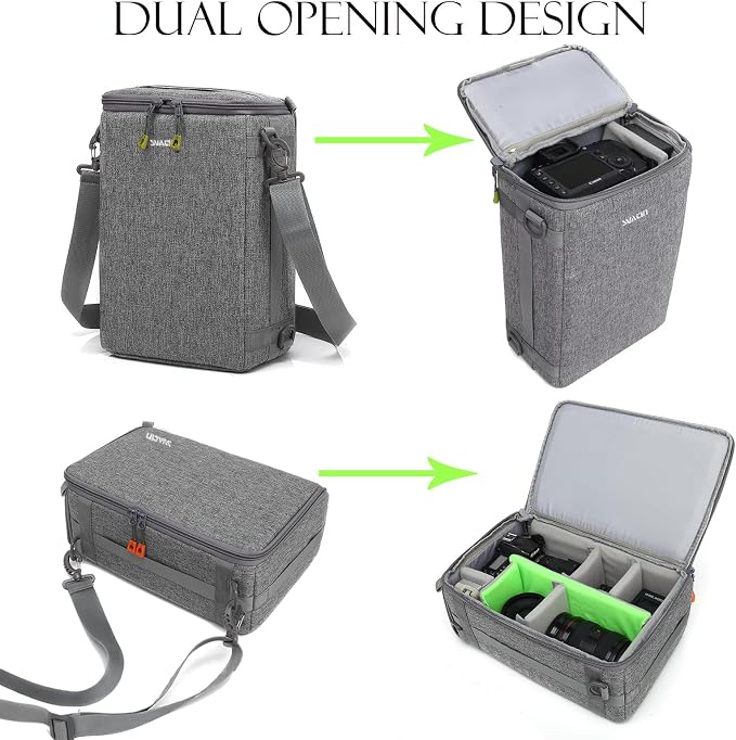 Camera Insert Bag, Shockproof &Pressure-proof Dual Opening Padded Camera Lens - Image 3