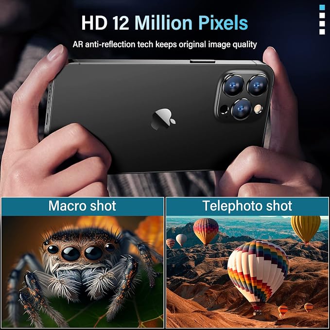 Uyiton for iPhone 12 Pro Max Camera Lens Protector, 9H Tempered Glass Camera - Image 3