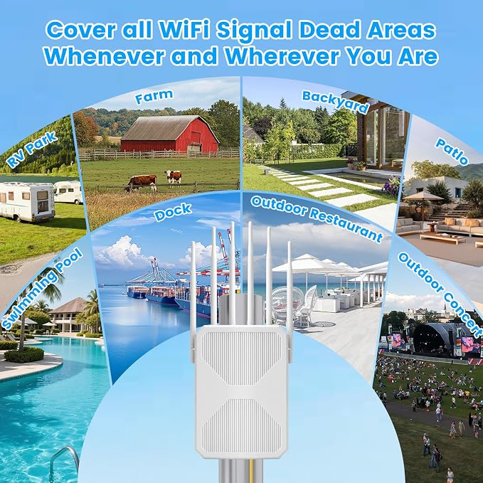 2026 AX1800 Outdoor WiFi 6 Extender, Long Range Outdoor WiFi Extender Signal - Image 5