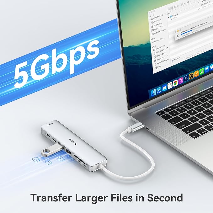 MOKiN 7 in 1 USB C Dongle with HDMI, microSD/SD Card Reader, Data Port - Image 5