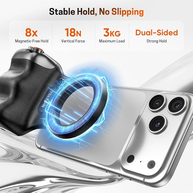 Magnetic Phone Camera Grip, Smartphone Holder Selfie Handle Snap - Image 4
