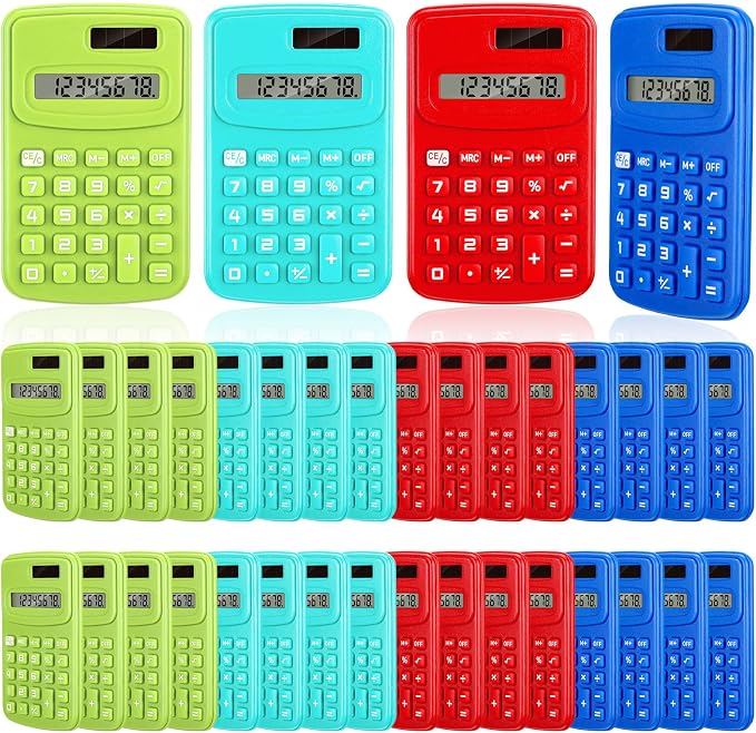 LEIFIDE 12 Pack Pocket Calculator Small Bulk Basic 4 Function Calculator 8 by LEIFIDE