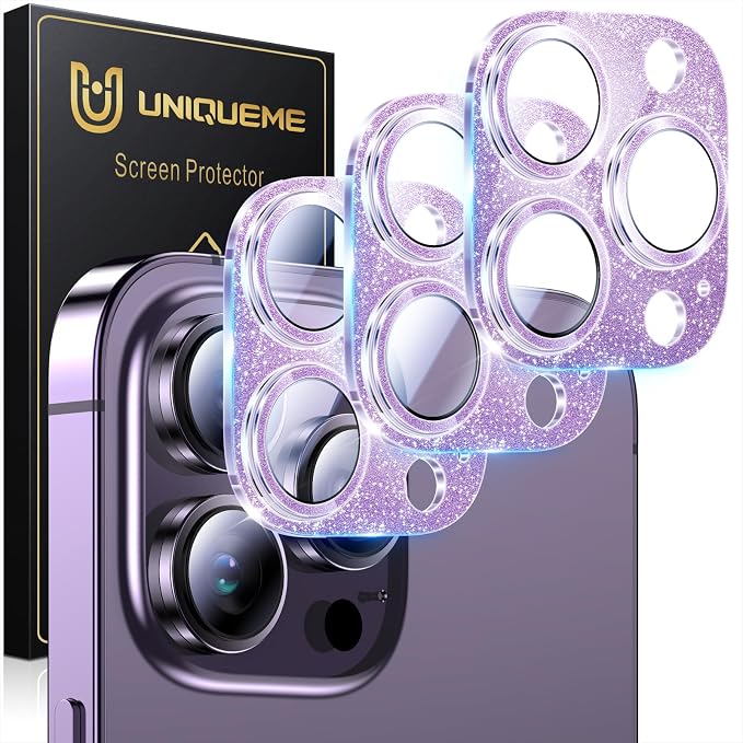 UniqueMe 3 Packs Compatible for iPhone 14 Pro Max/iPhone 14 Pro Camera Lens by UniqueMe