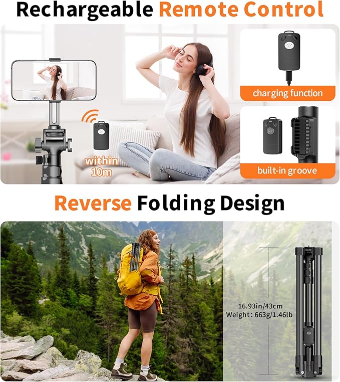 XXZU 74" Magnetic Phone Tripod - Image 6