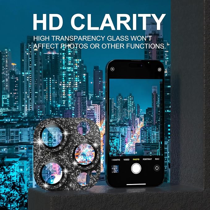 Choiche for iPhone 14 Pro/iPhone 14 Pro Max Camera Lens Protector, Bling Camera - Image 6