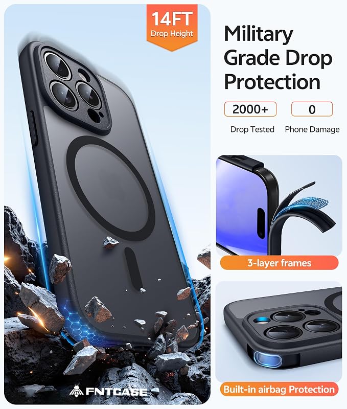 FNTCASE for iPhone 14 Pro Case: Translucent Matte Cases - Image 5