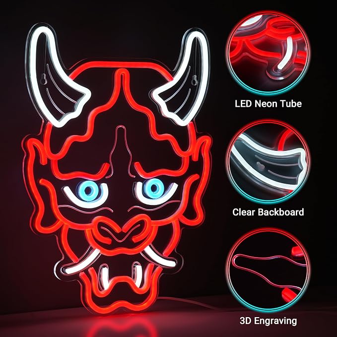 Kavaas Hannya Mask Neon Sign, Anime Japanese Neon Sign - Image 4