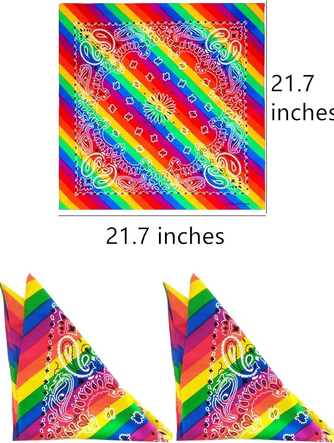 Mayam Rainbow Bandanas Headband Gay Pride LGBTQ Bandana Headband Hippie Bandana - Image 2