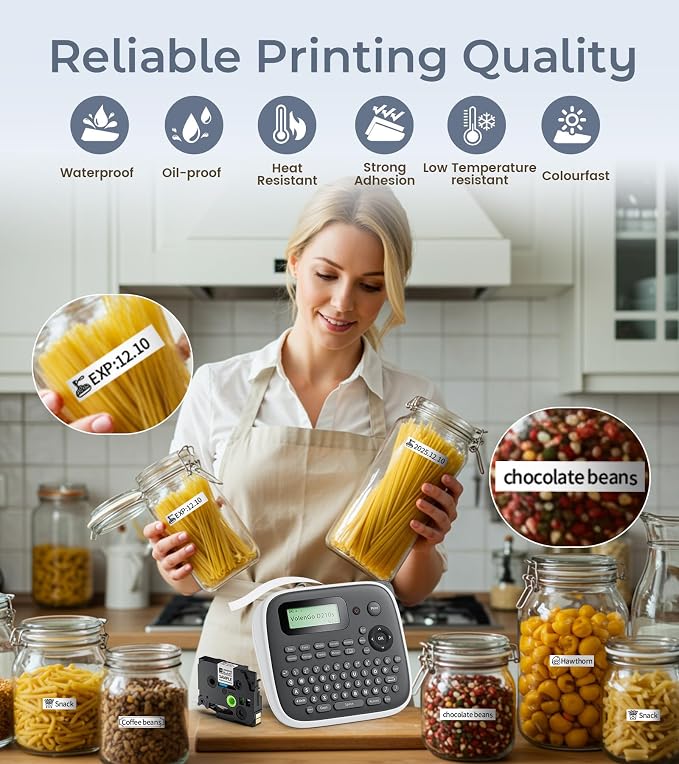 Label Maker Machine with Tape, Label Maker Waterproof Labels 12mm, D210s - Image 6