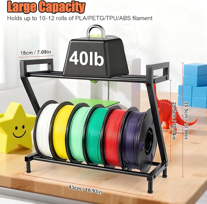 Z-shaped 2 Tiers 3D Printer Filament Storage Rack Desktop, 3D Printer Filament - Image 3