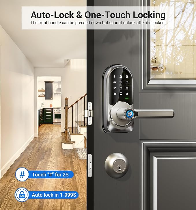 Veise RZ09 Smart Lock, 7-in-1 Keyless Entry - Image 4