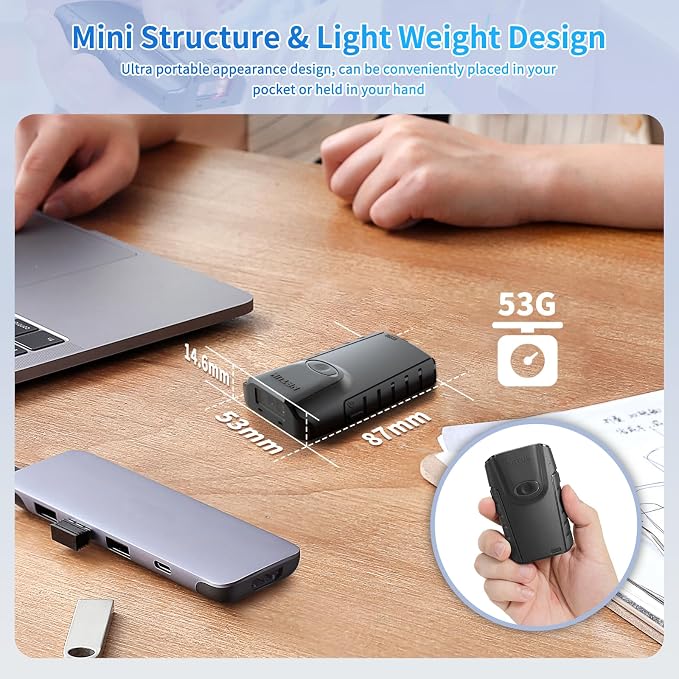 NETUM Bluetooth 2D Barcode Scanner, 3-in-1 Small Portable QR Bar Code Reader - Image 3