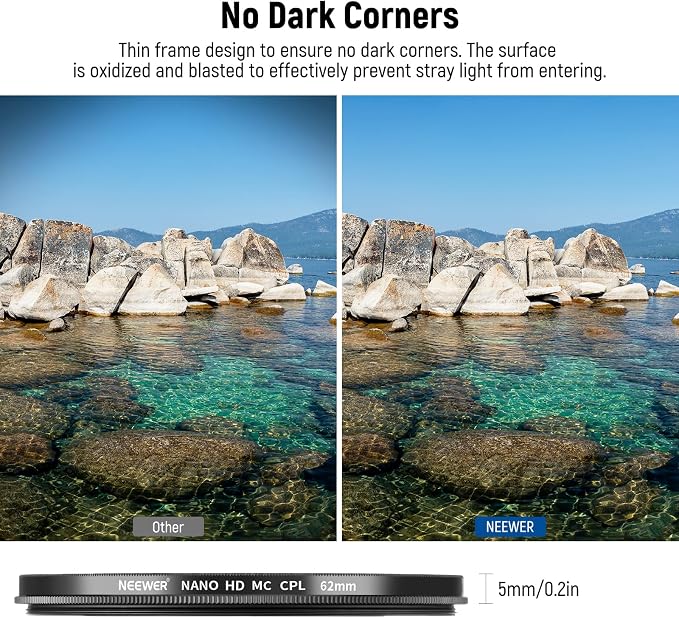 NEEWER 62mm Polarizer Filter, 24 Layer Multi Resistant Nano Coated MC CPL - Image 4