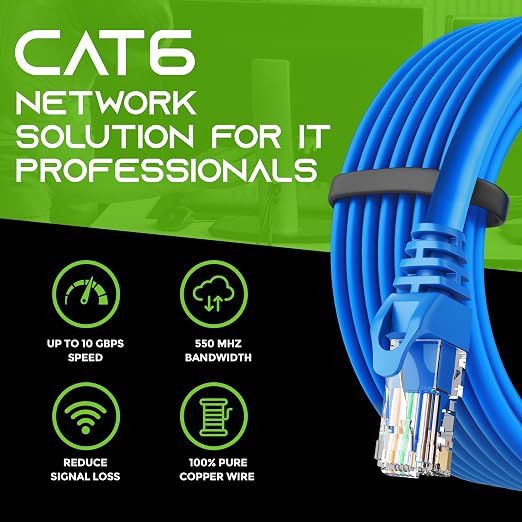 GEARit Cat 6 Ethernet Patch Cable 15 ft Blue - Image 8