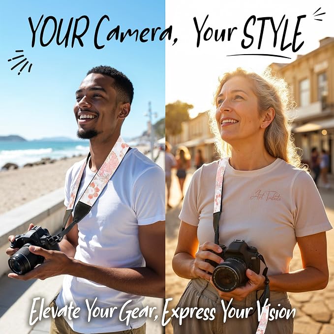 Art Tribute Camera Strap, Vintage Embroidered Neck Shoulder & Crossbody Camera - Image 2