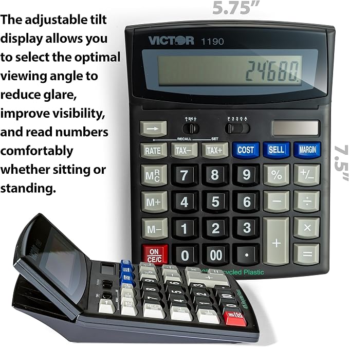 Victor 1190 Executive Desktop Calculator, 12-Digit LCD - Image 5