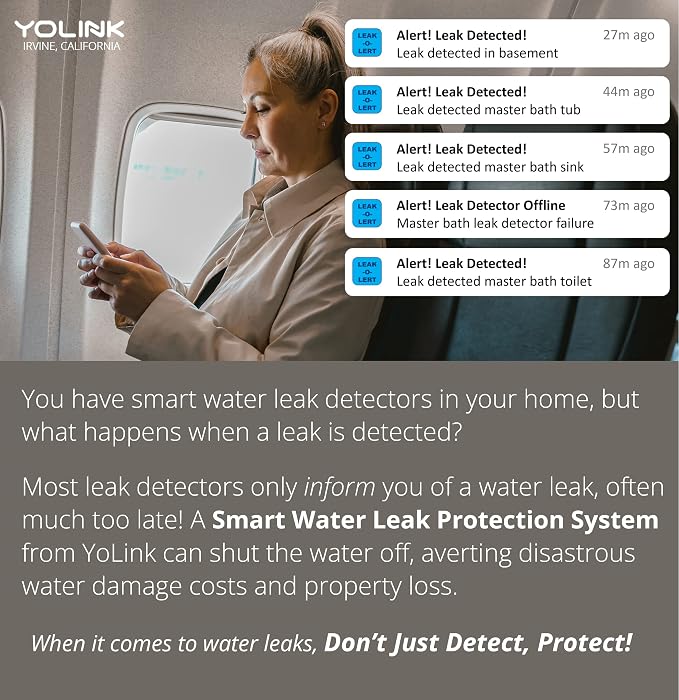 YoLink Smart Home Starter Kit: Hub & Water Leak Sensor 1, LoRa Up to 1/4 Mile - Image 7