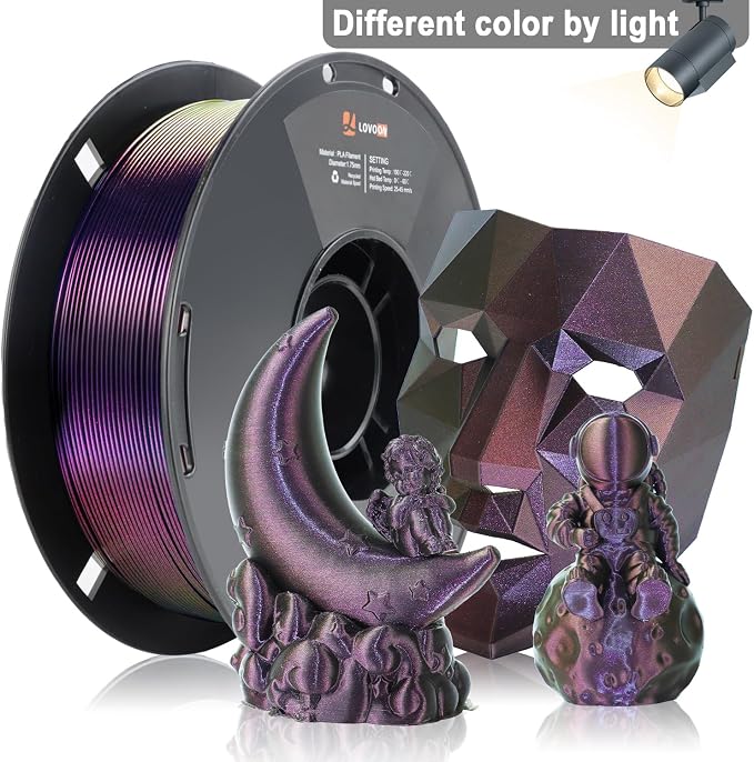 LOVOON 3D PLA Filament 1.75mm Sparkle Glitter, Burnt Titanium 3D Printer - Image 5