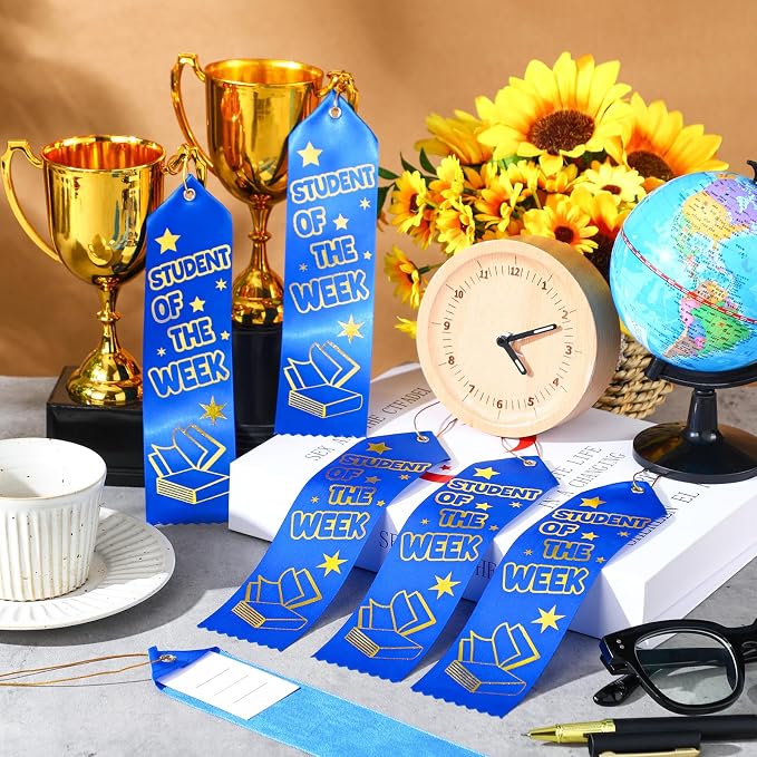 Wavwavw 100 Pcs Student of The Week Award Ribbons Bulk 8" x 2" Prizes Ribbons - Image 4