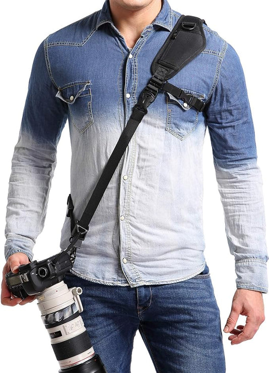 Waka Camera Neck Strap with Quick Release, Safety Tether and Underarm Strap by Visitthewakastore