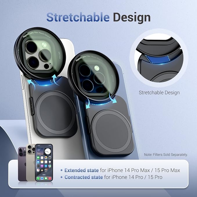 67mm Magnetic Phone Lens Filter Mount + Phone Snap Grip Set - Image 5