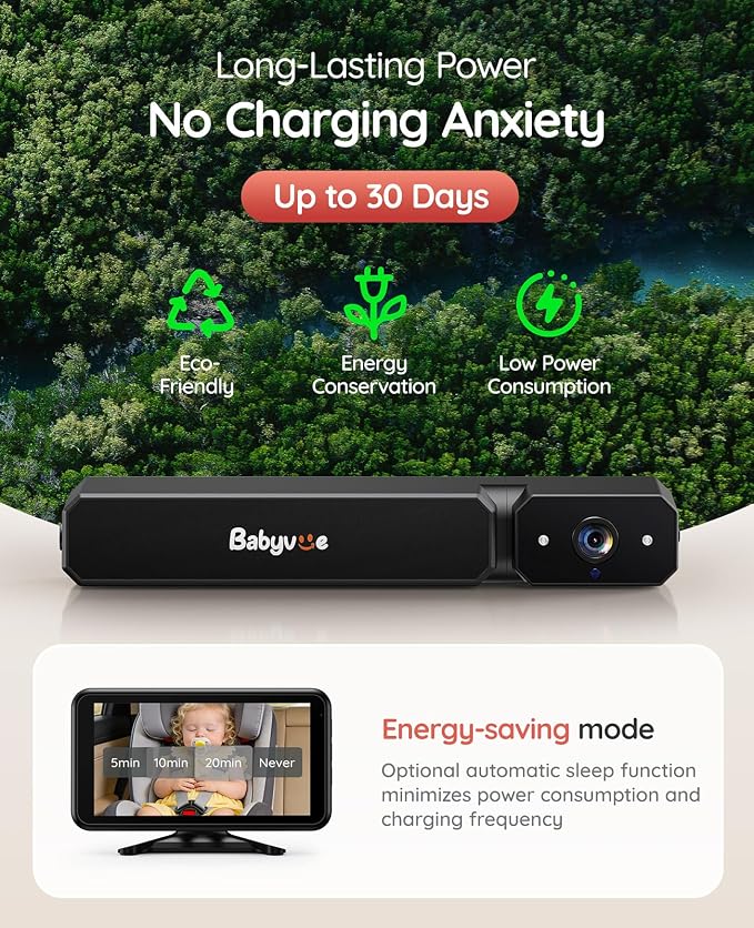 Babyvue Wireless Dual Car Camera Baby Monitor Fast Setup, HD1080P Spilt-Dispaly - Image 7