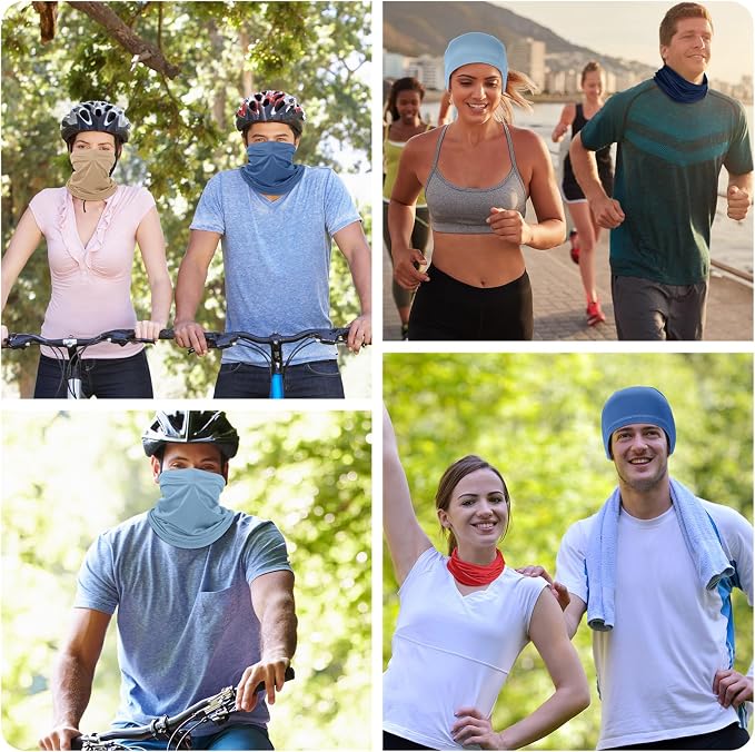 Geyoga 6 Pieces Summer UV Protection Cooling Neck Gaiter Face Clothing Neck - Image 5